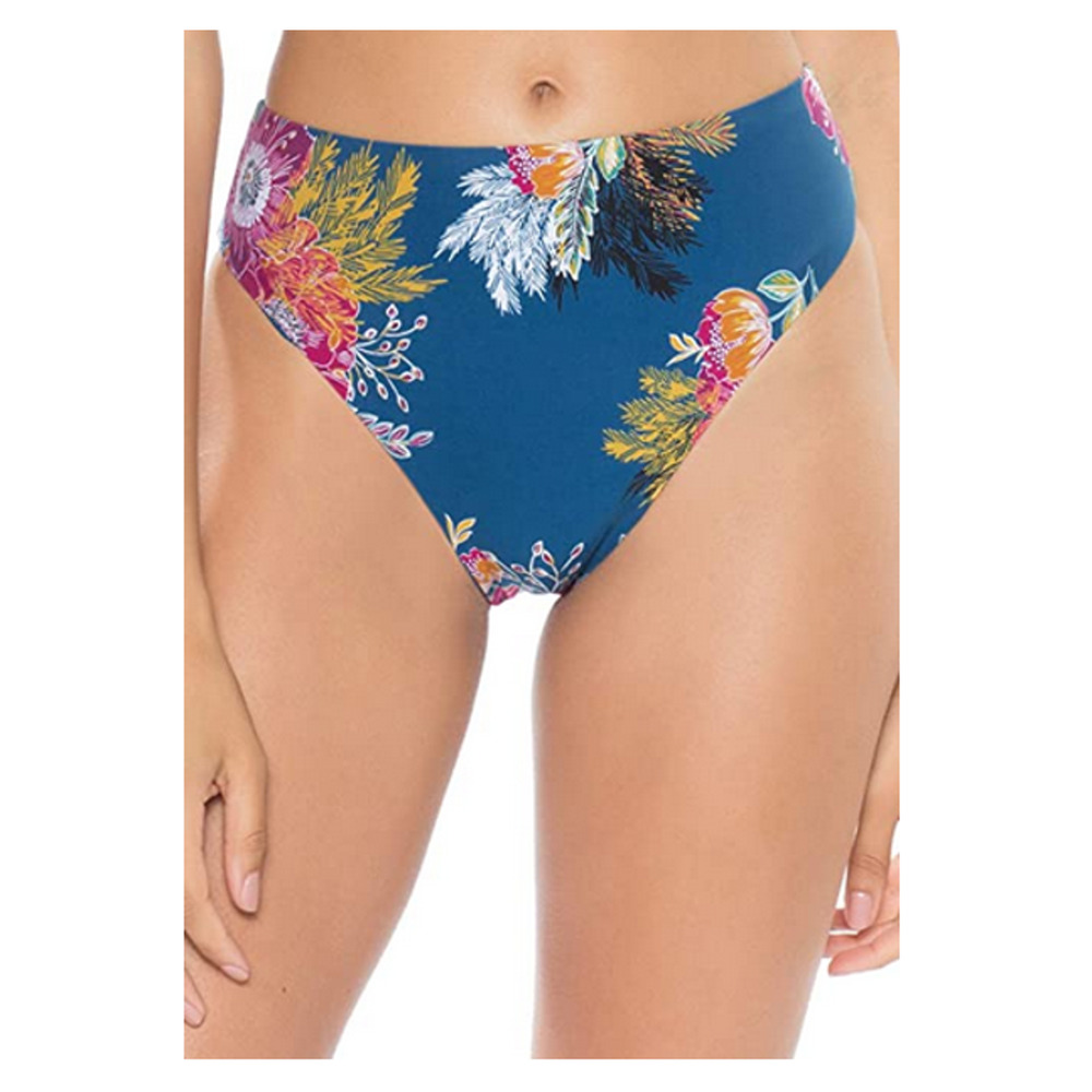 SOLUNA SWIM Women High Leg High-Rise Bikini Bottom Blue Size M